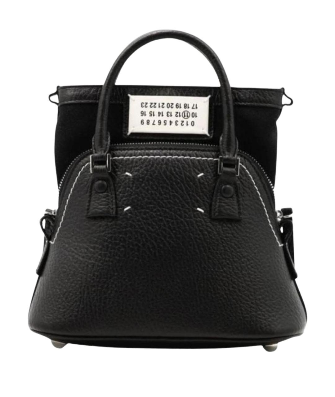 MAISON MARGIELA Черная кожаная сумка с короткими ручками, фото 1