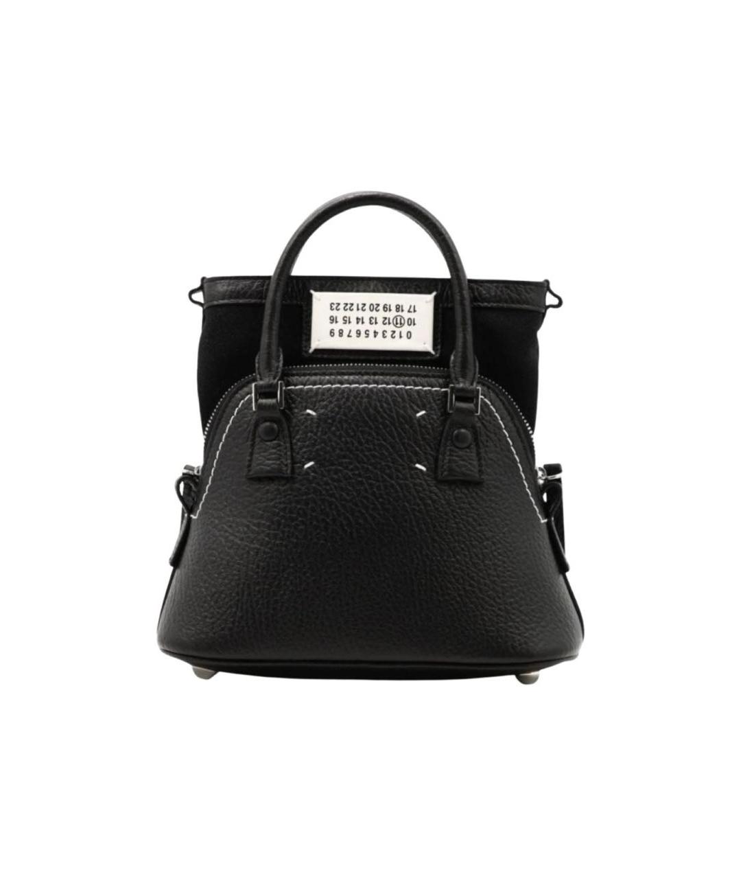 MAISON MARGIELA Черная кожаная сумка с короткими ручками, фото 5