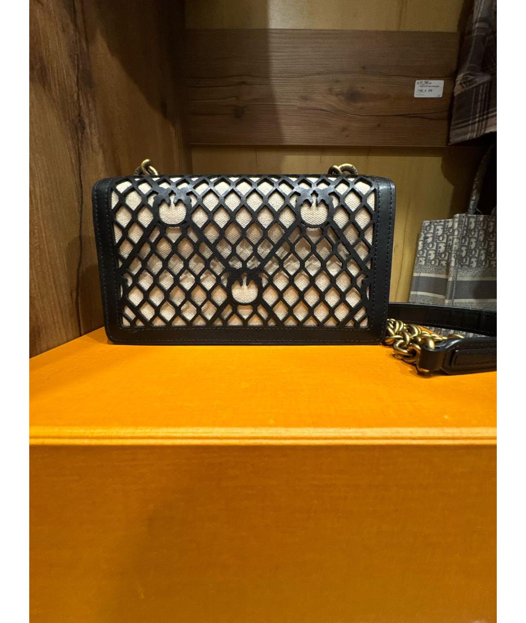 PINKO Черная кожаная сумка через плечо, фото 3