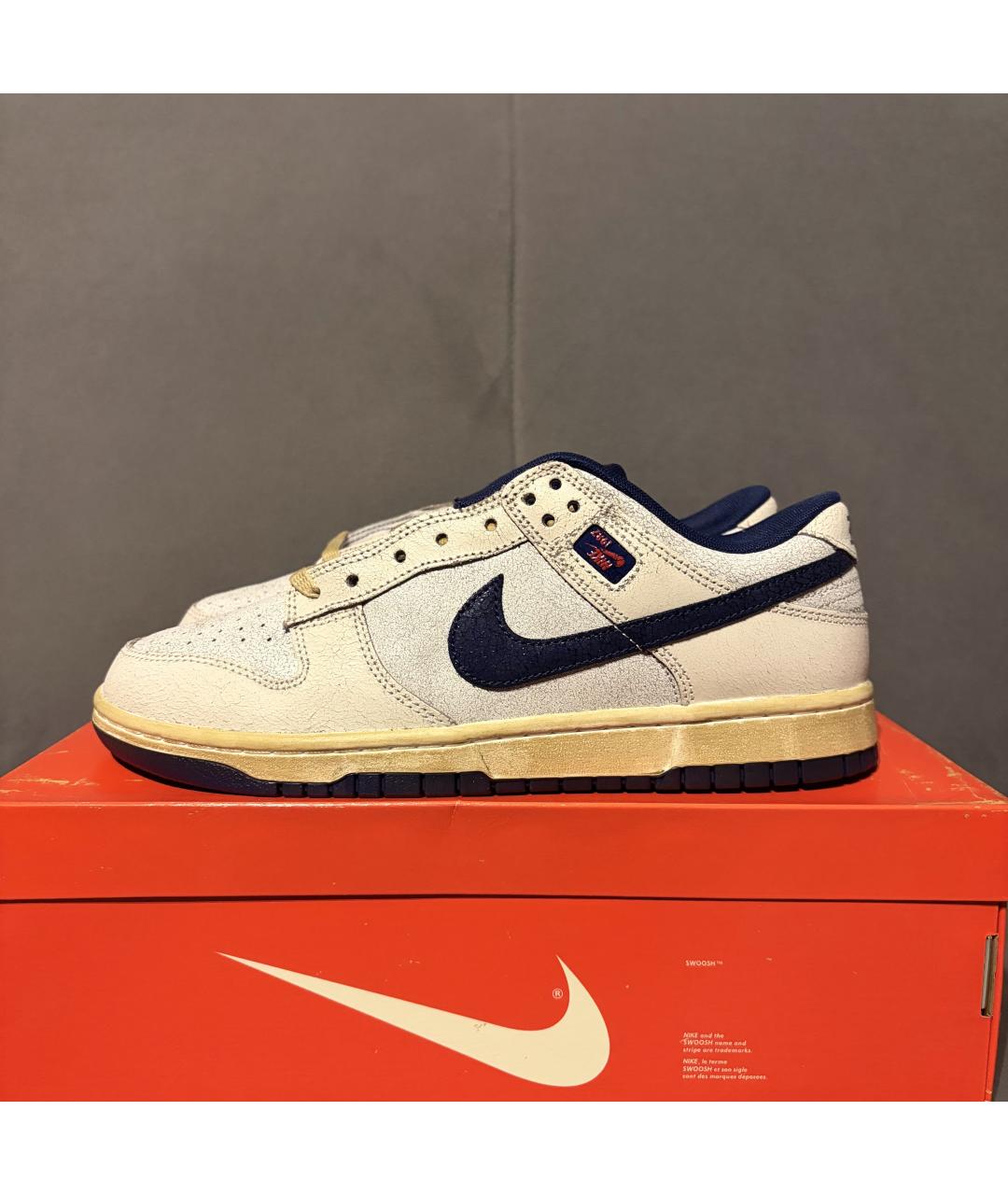 NIKE Белые кожаные низкие кроссовки / кеды, фото 2