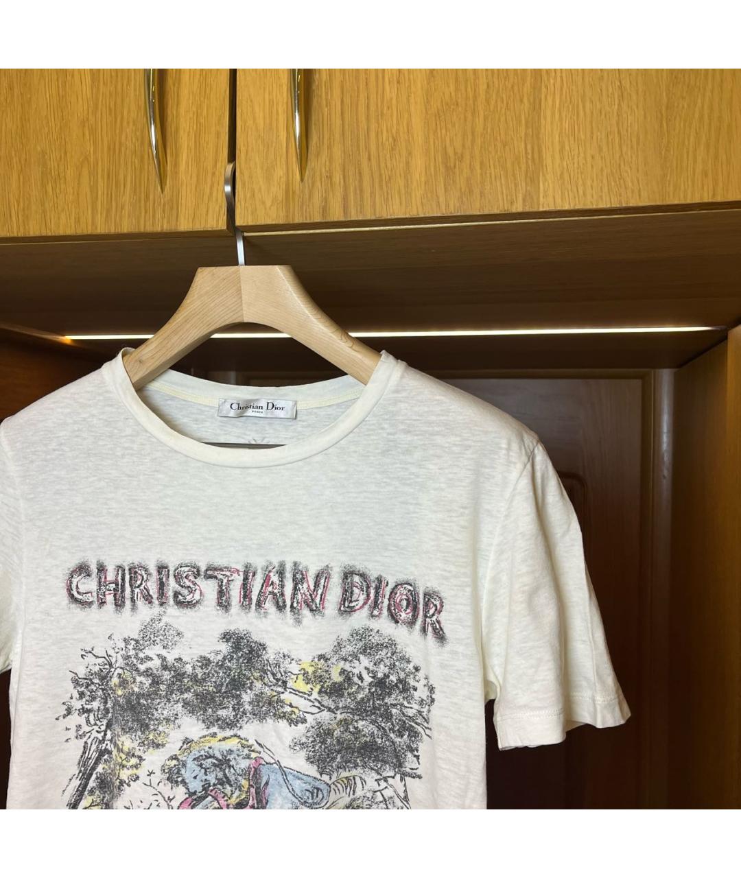 CHRISTIAN DIOR Белая льняная футболка, фото 2