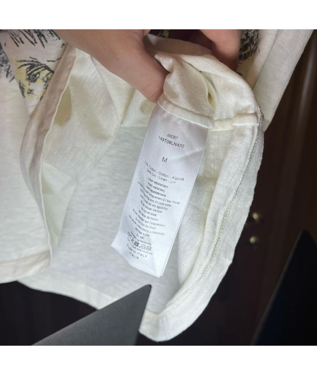 CHRISTIAN DIOR Белая льняная футболка, фото 6