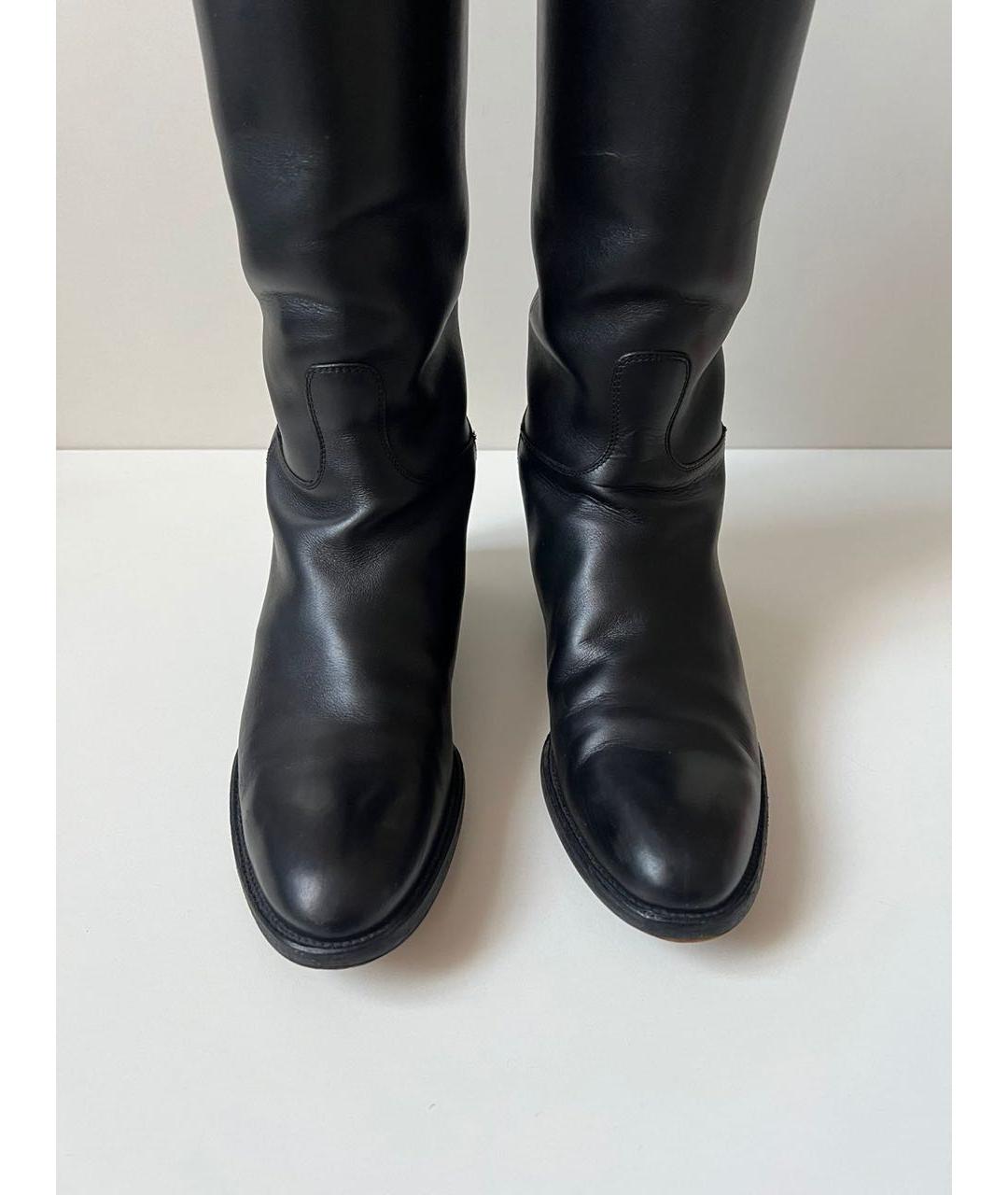 HERMES Черные кожаные сапоги, фото 4