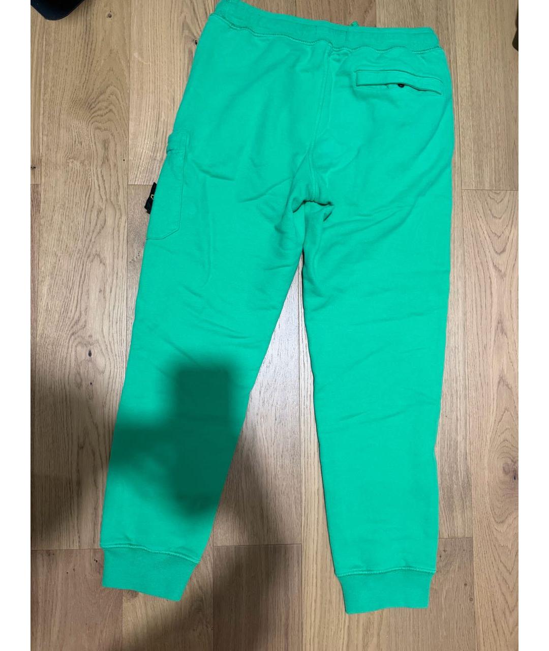 STONE ISLAND Зеленые хлопковые повседневные брюки, фото 2