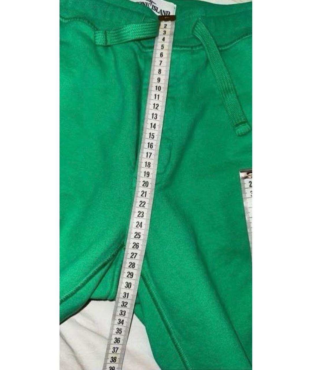 STONE ISLAND Зеленые хлопковые повседневные брюки, фото 7