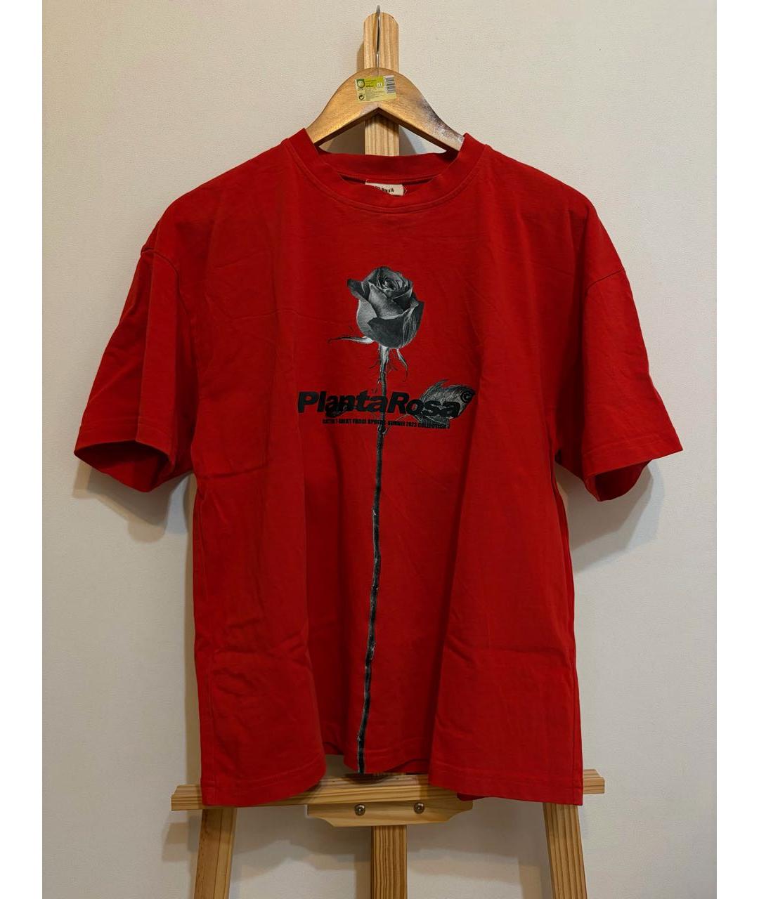 PLANTA ROSA Красная хлопковая футболка, фото 4