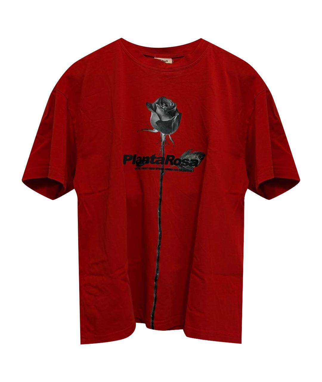 PLANTA ROSA Красная хлопковая футболка, фото 1