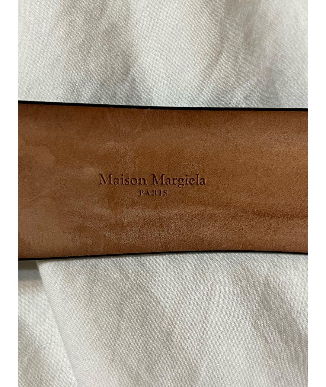 MAISON MARGIELA Черный кожаный ремень, фото 4