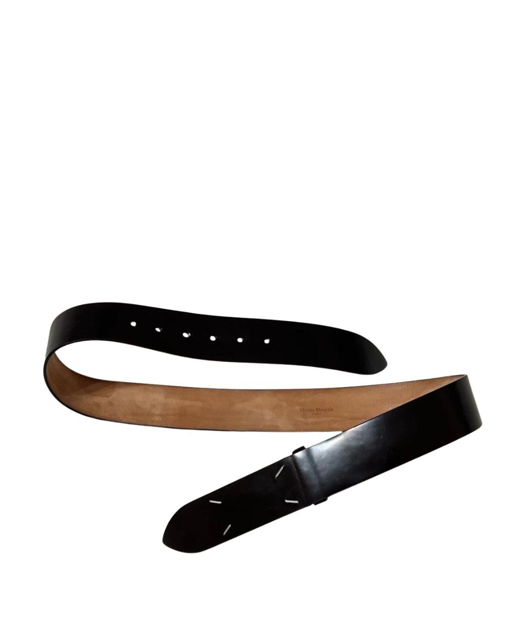 MAISON MARGIELA Черный кожаный ремень, фото 1