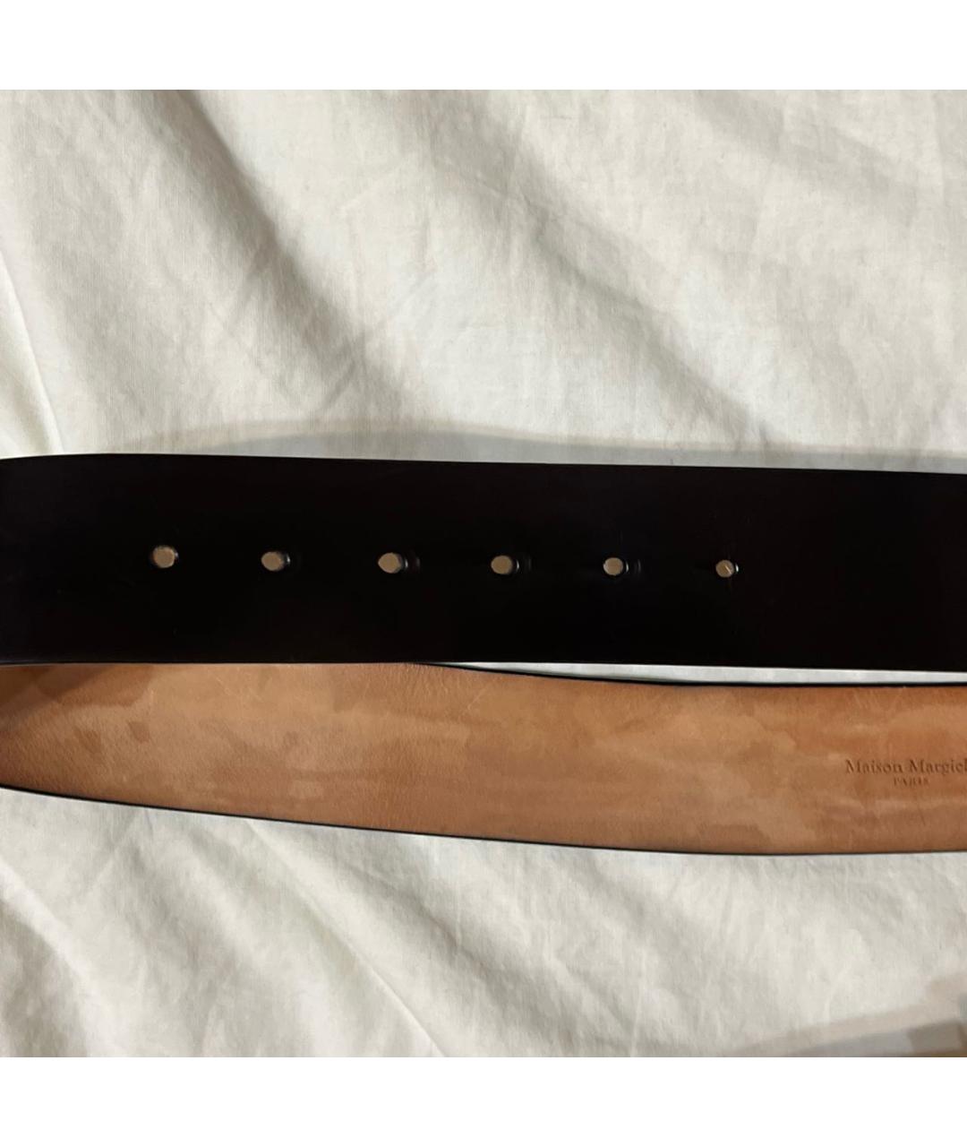 MAISON MARGIELA Черный кожаный ремень, фото 8