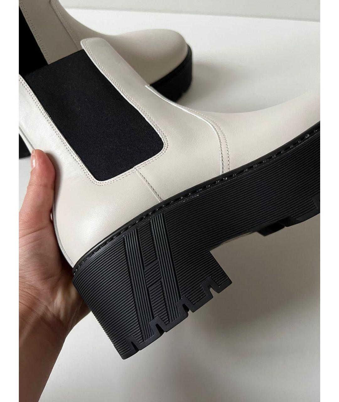 HERMES Белые кожаные ботинки, фото 8