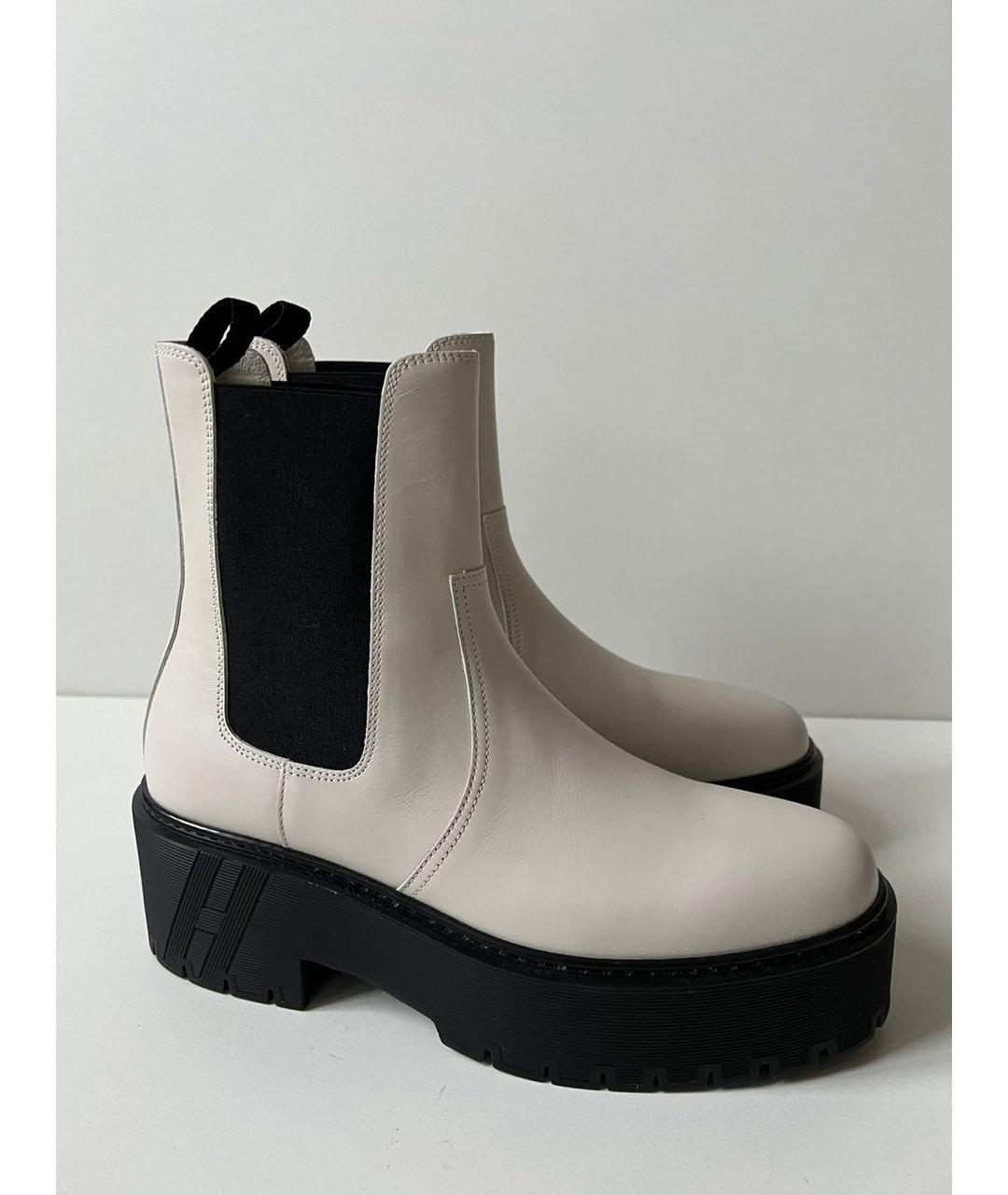 HERMES Белые кожаные ботинки, фото 9