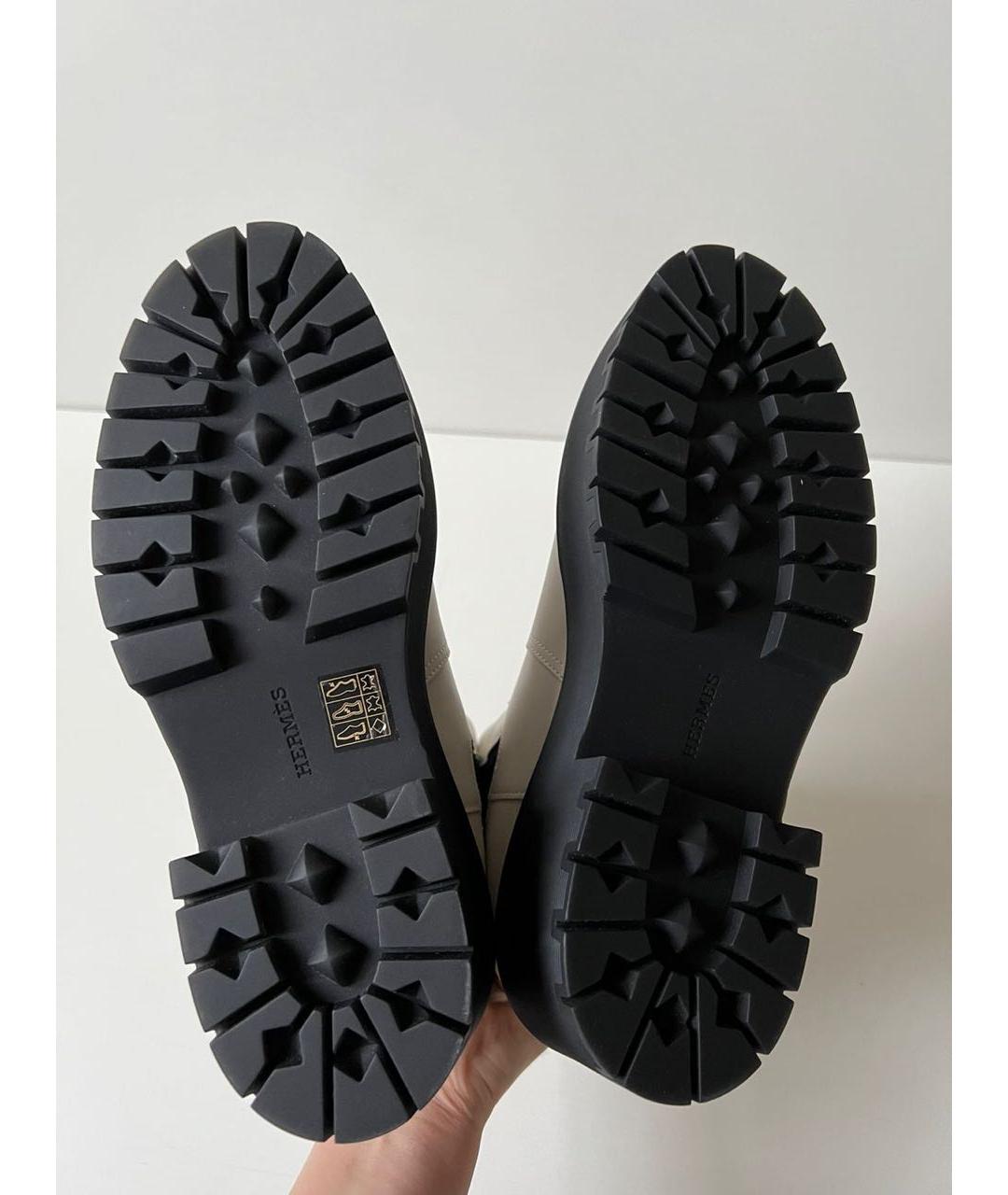 HERMES Белые кожаные ботинки, фото 5