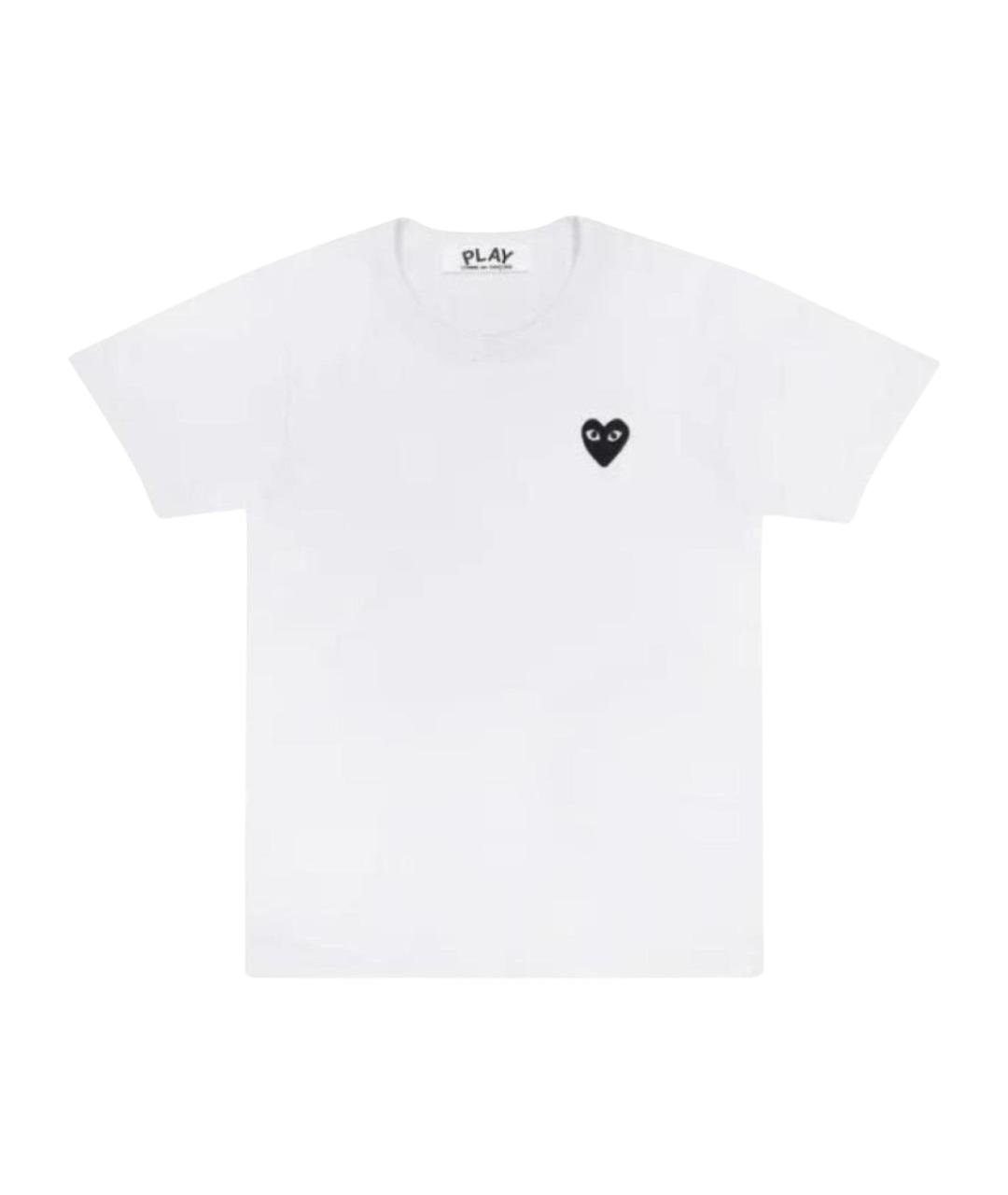 COMME DES GARÇONS PLAY Белая хлопковая футболка, фото 1