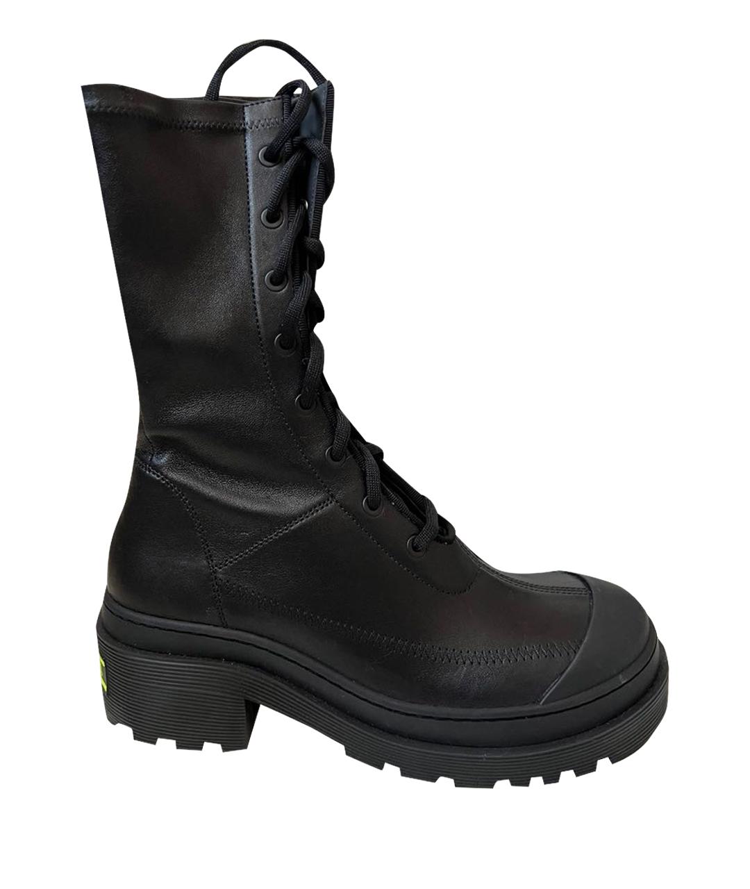 CHRISTIAN DIOR Черные кожаные ботфорты, фото 1