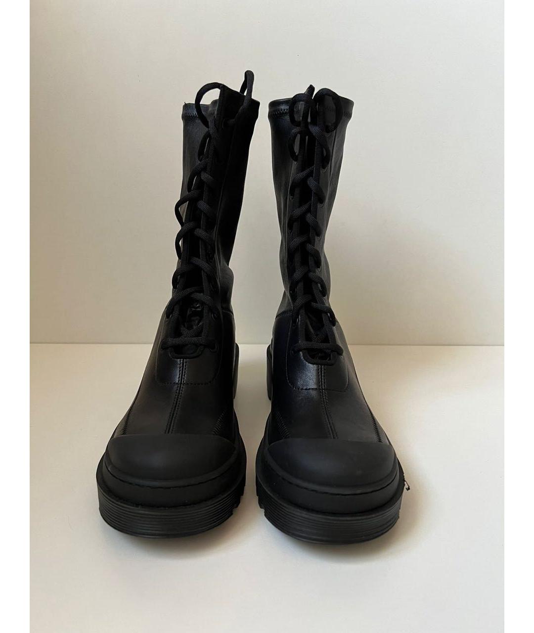CHRISTIAN DIOR Черные кожаные ботфорты, фото 2