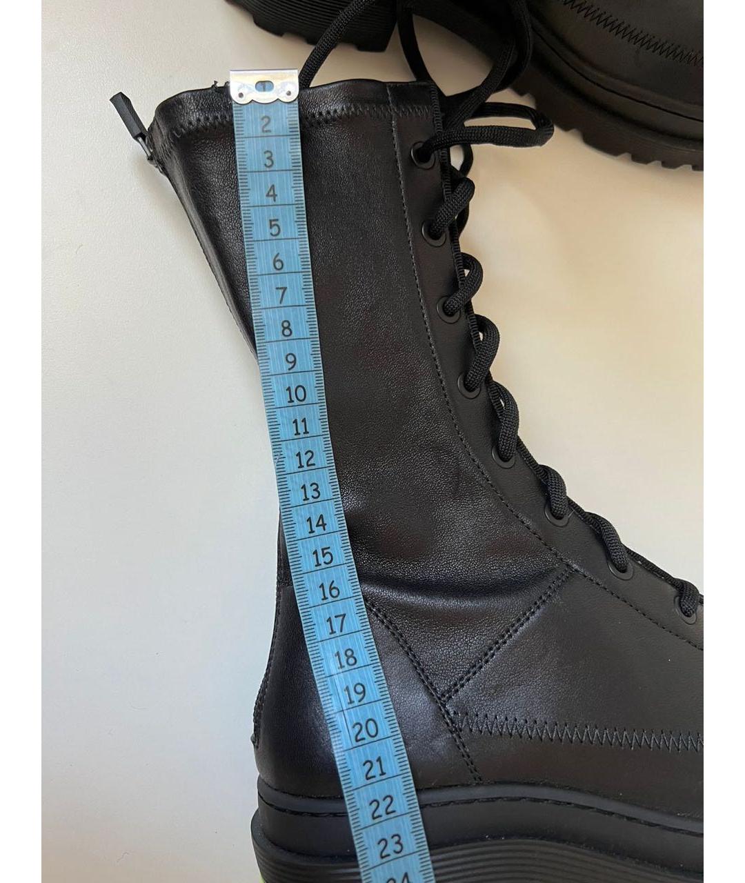 CHRISTIAN DIOR Черные кожаные ботфорты, фото 6
