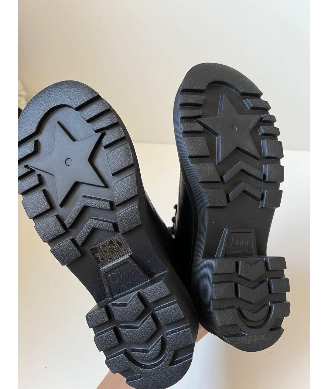 CHRISTIAN DIOR Черные кожаные ботфорты, фото 5