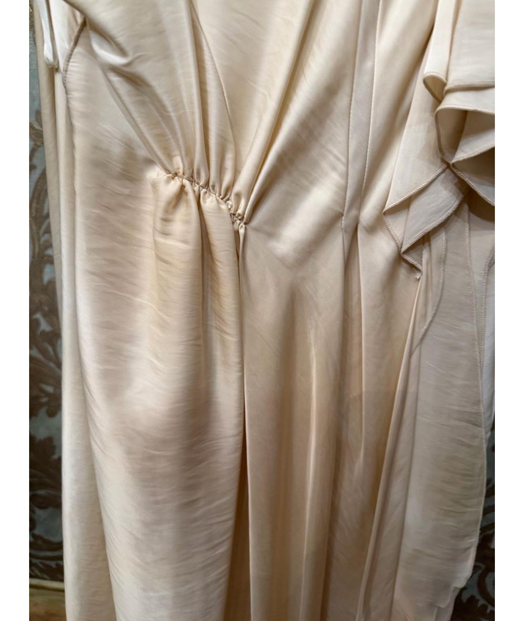 NINA RICCI Бежевое полиэстеровое коктейльное платье, фото 5