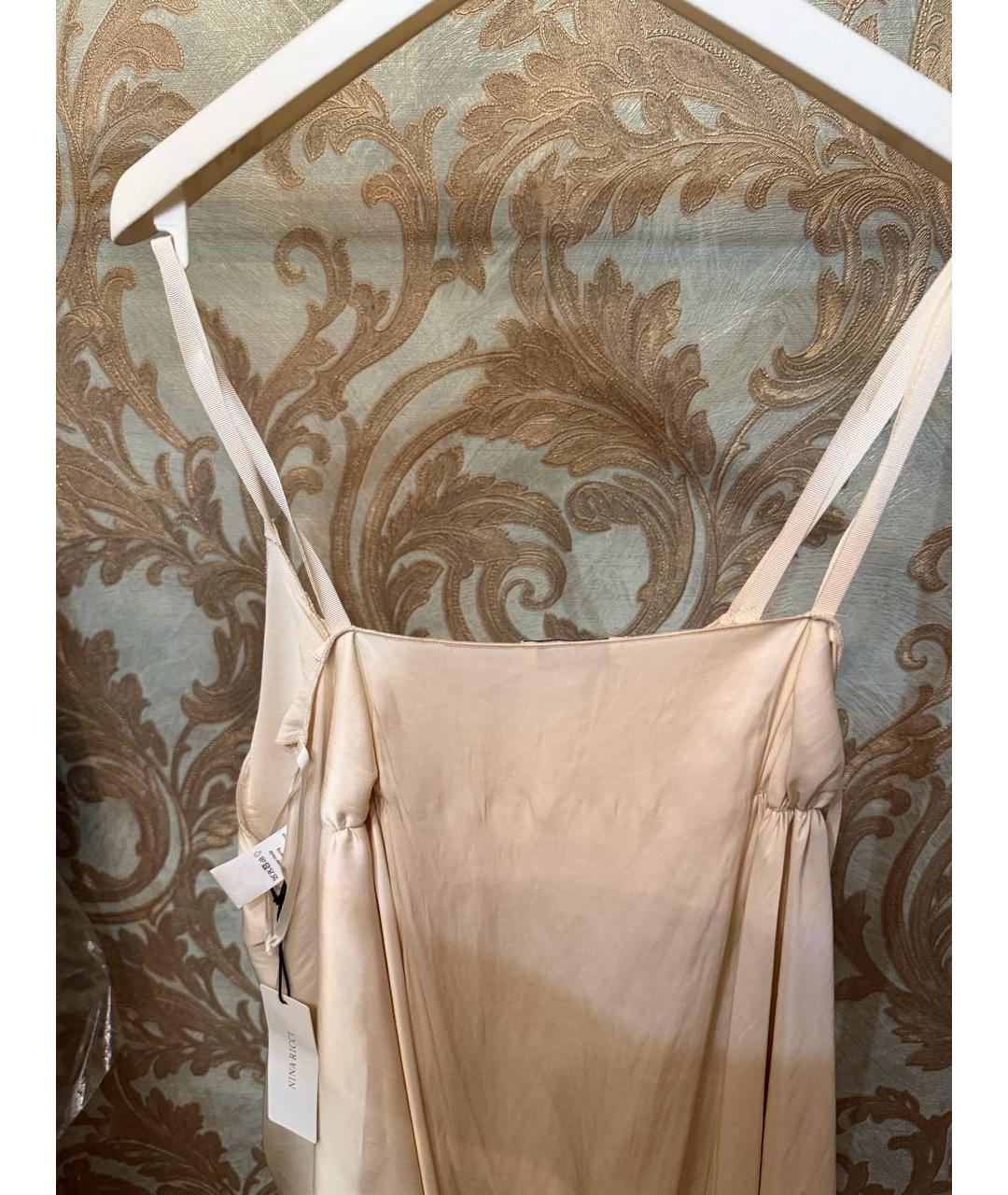 NINA RICCI Бежевое полиэстеровое коктейльное платье, фото 6