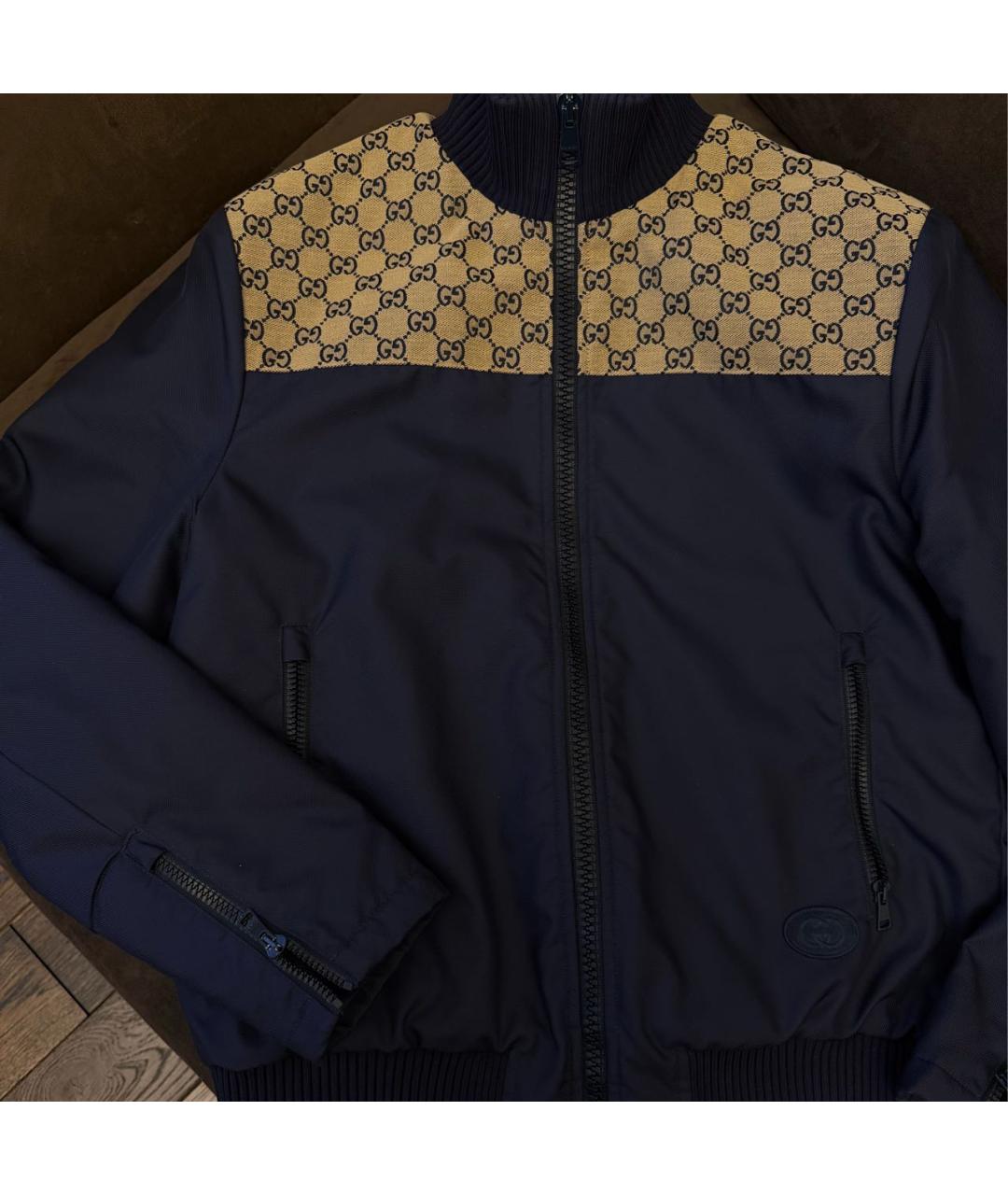 GUCCI Синяя полиамидовая куртка, фото 4