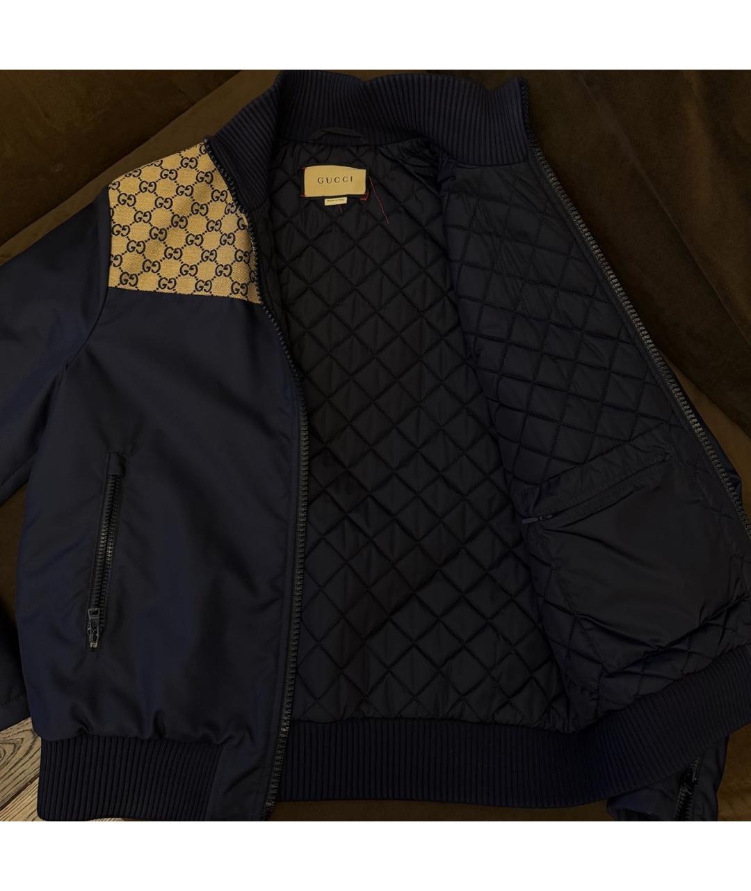 GUCCI Синяя полиамидовая куртка, фото 7