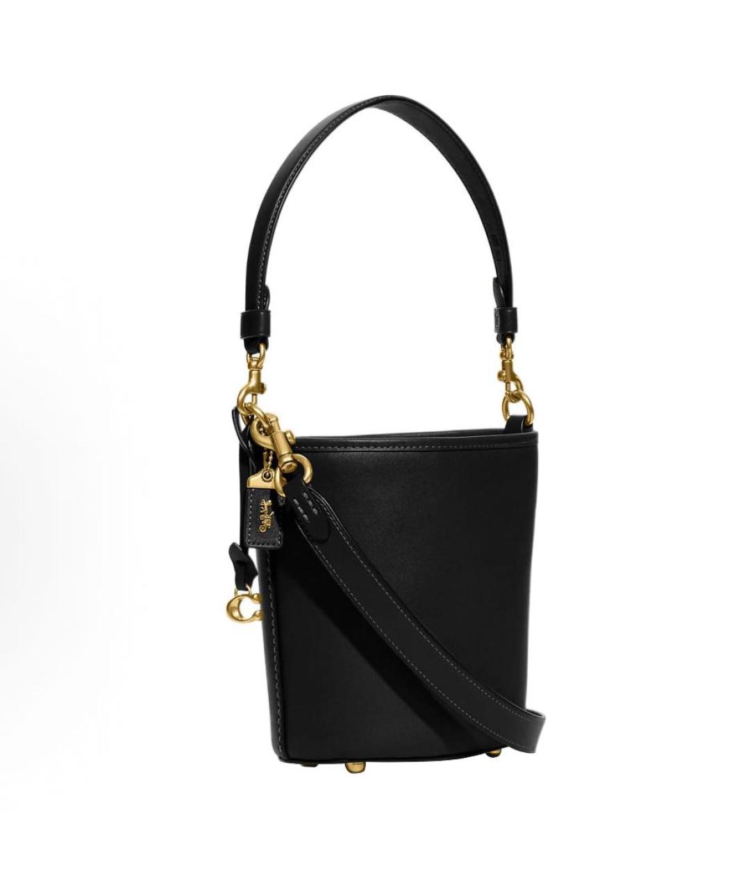 COACH Черная кожаная сумка через плечо, фото 2