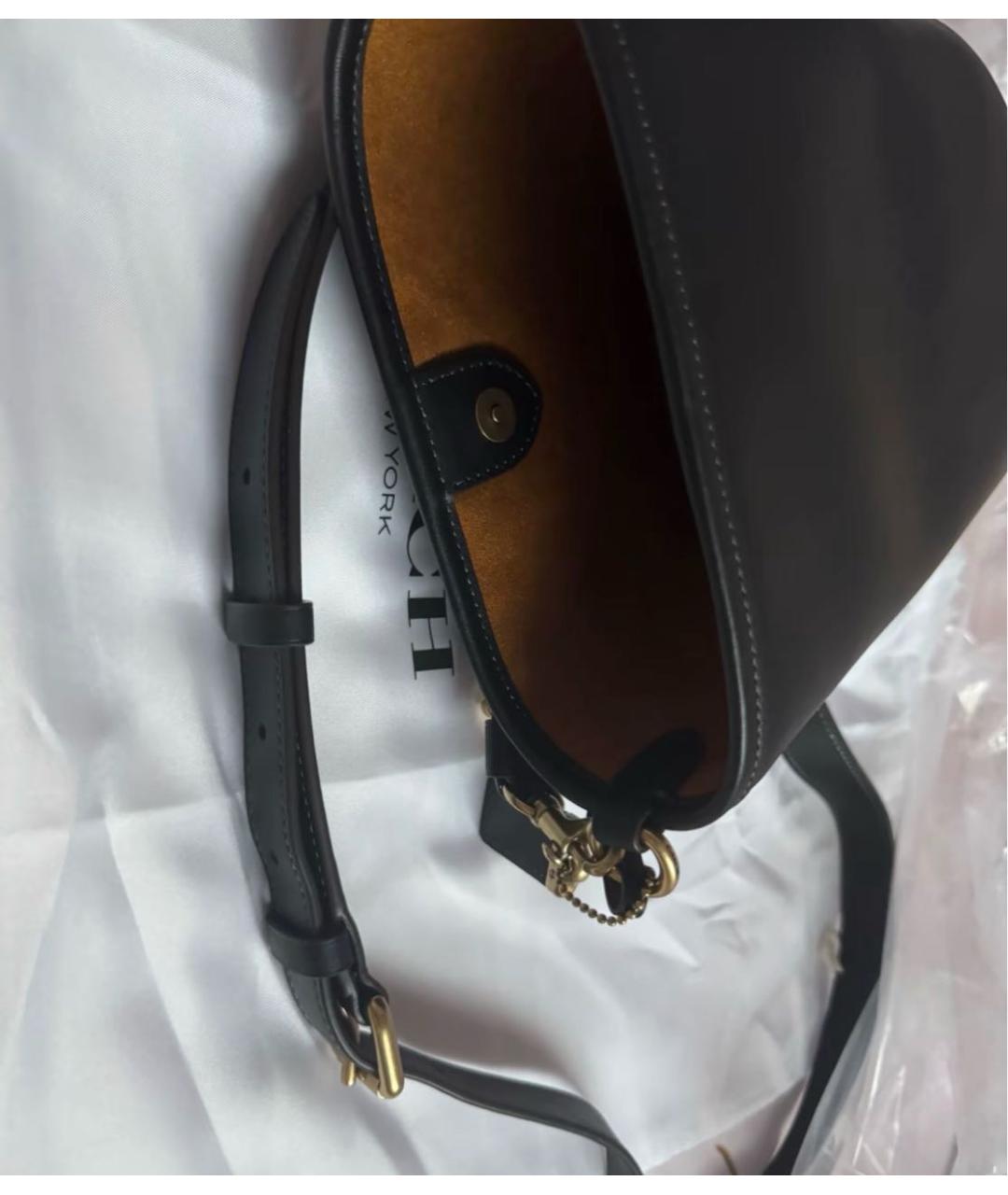 COACH Черная кожаная сумка через плечо, фото 8