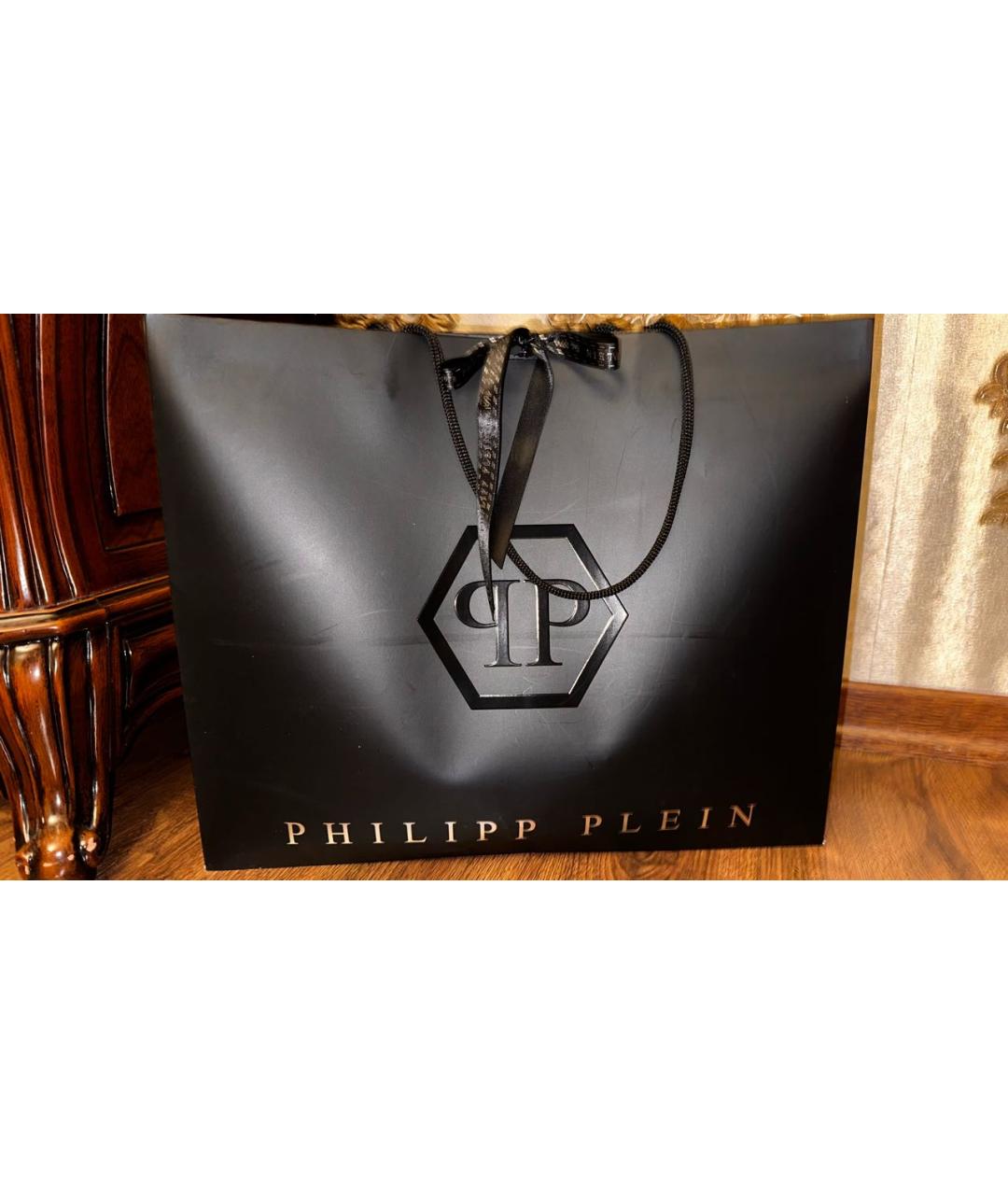 PHILIPP PLEIN Черная сумка через плечо из лакированной кожи, фото 5