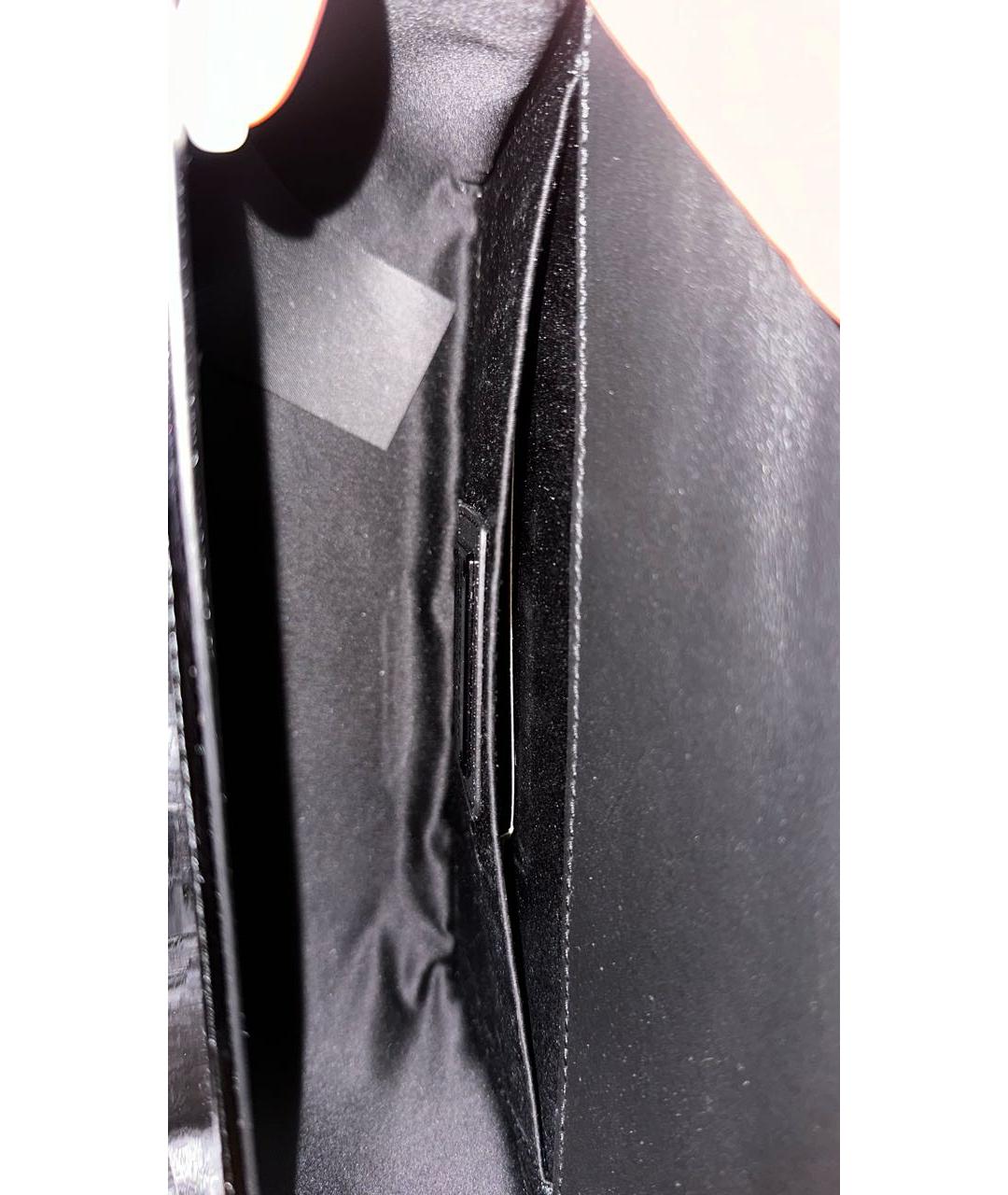 PHILIPP PLEIN Черная сумка через плечо из лакированной кожи, фото 4