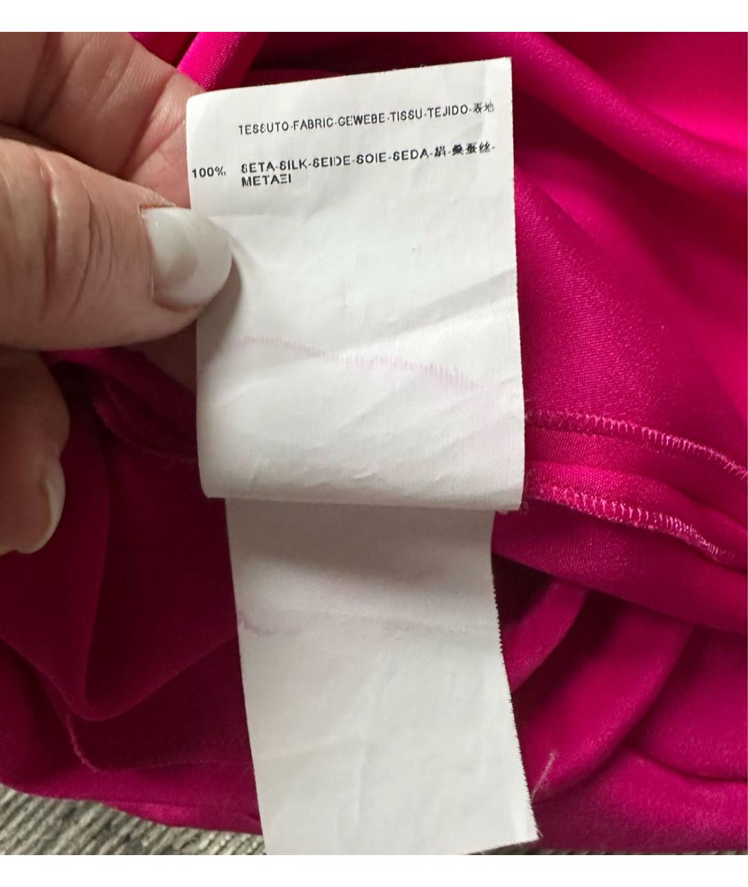 SAINT LAURENT Розовое шелковое коктейльное платье, фото 6