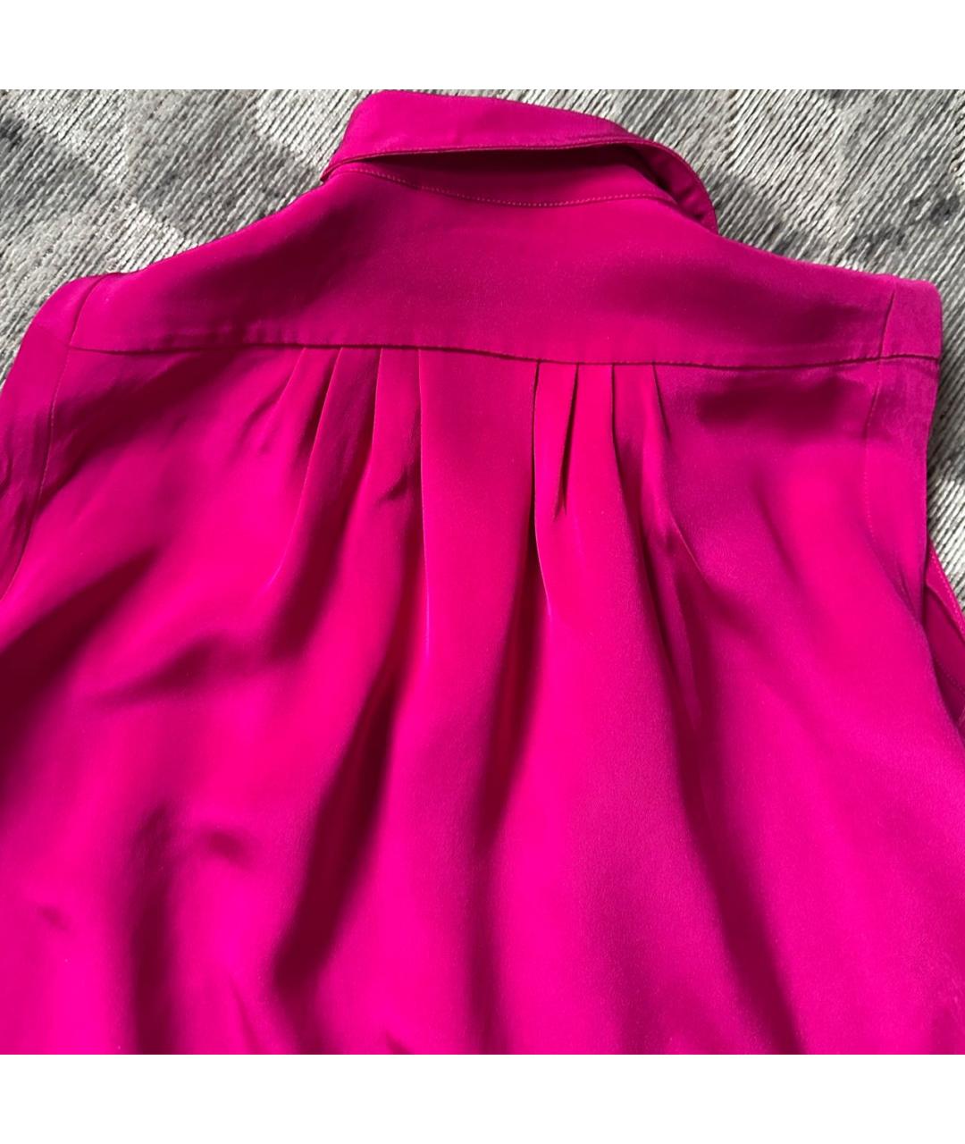 SAINT LAURENT Розовое шелковое коктейльное платье, фото 8