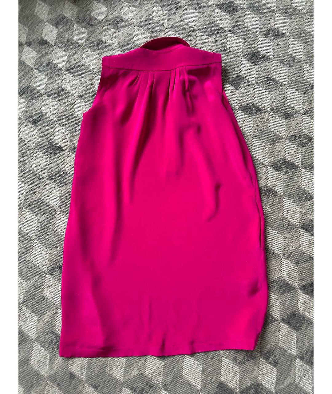 SAINT LAURENT Розовое шелковое коктейльное платье, фото 2