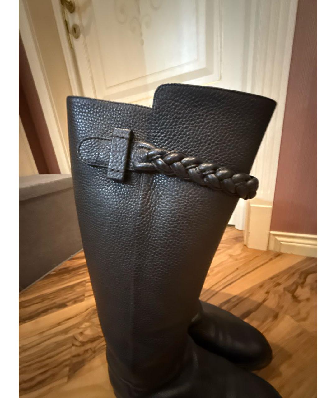 VALENTINO Черные кожаные сапоги, фото 4