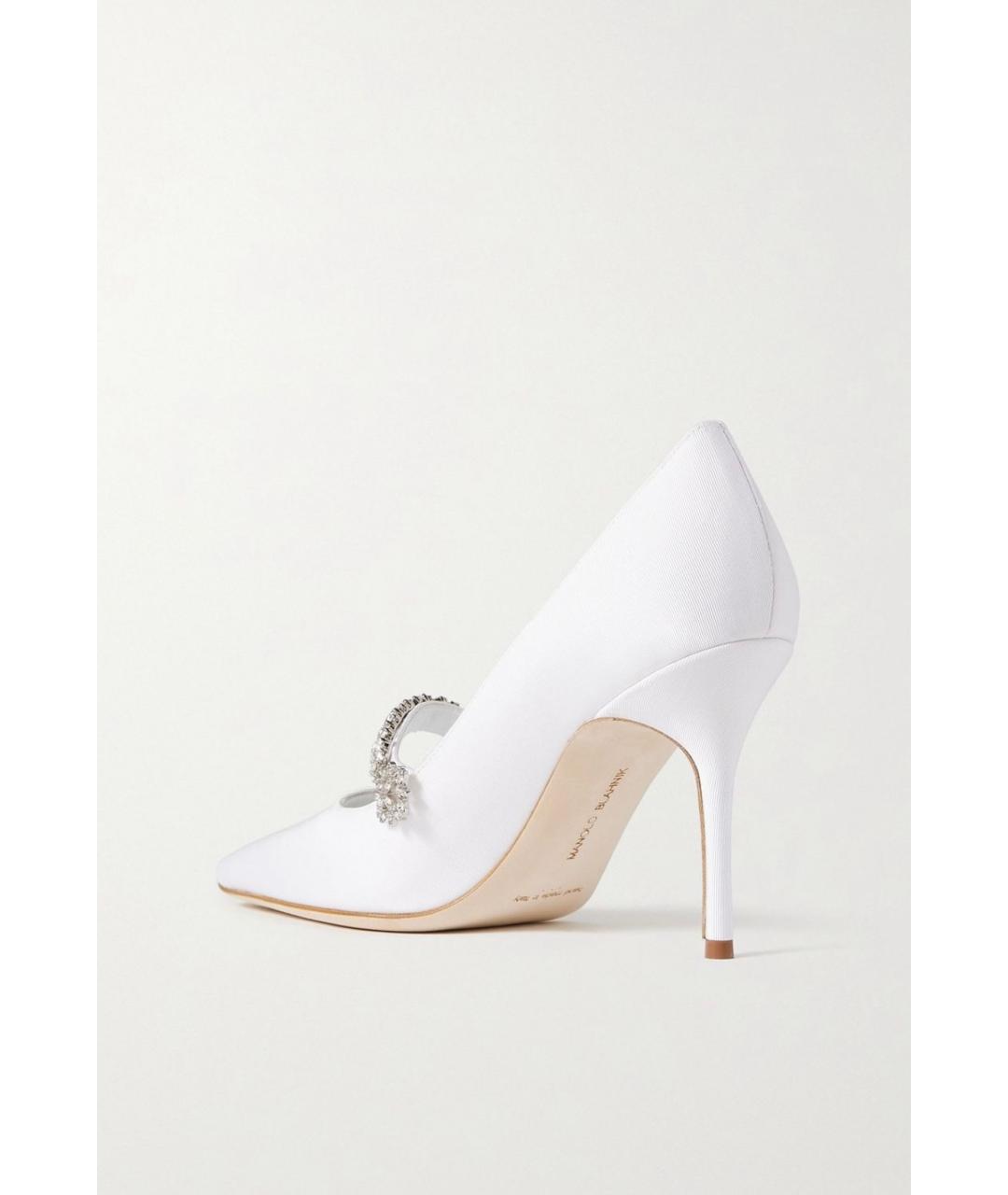 MANOLO BLAHNIK Белые текстильные туфли, фото 3