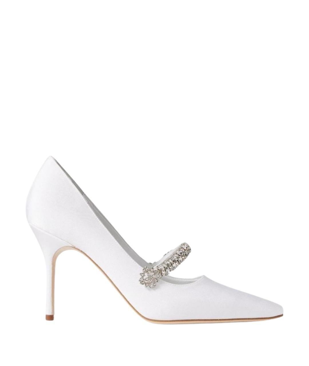 MANOLO BLAHNIK Белые текстильные туфли, фото 1