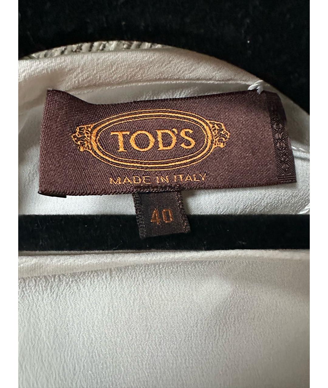 TOD'S Белая шелковая блузы, фото 3