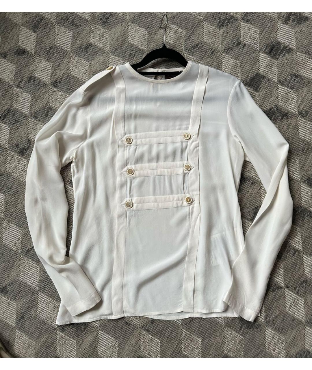 TOD'S Белая шелковая блузы, фото 9
