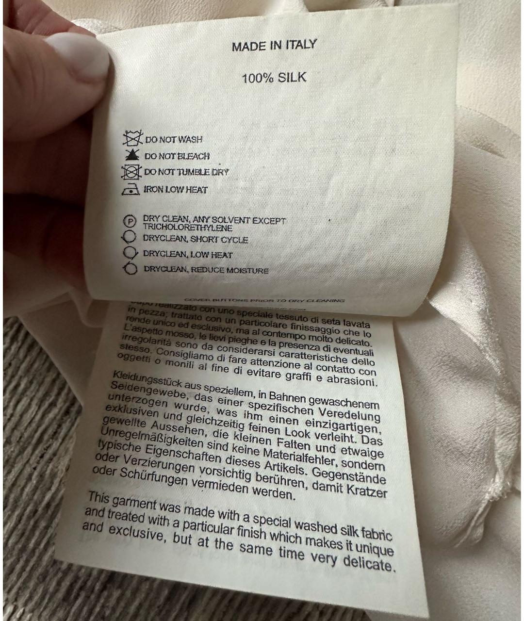 TOD'S Белая шелковая блузы, фото 6