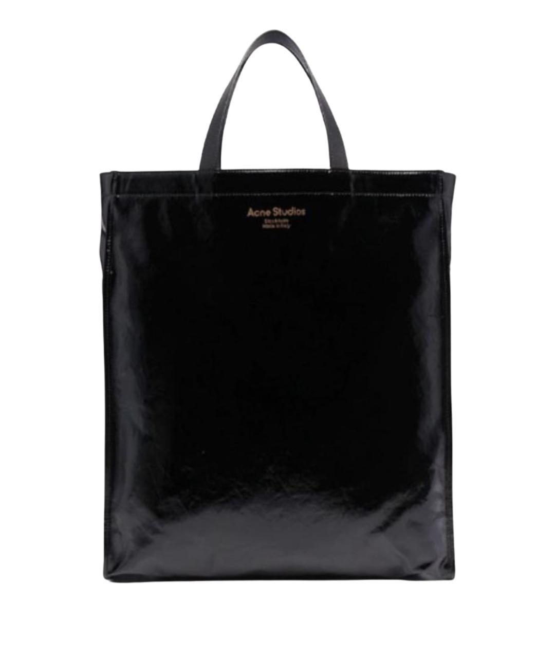 ACNE STUDIOS Черная кожаная сумка с короткими ручками, фото 1