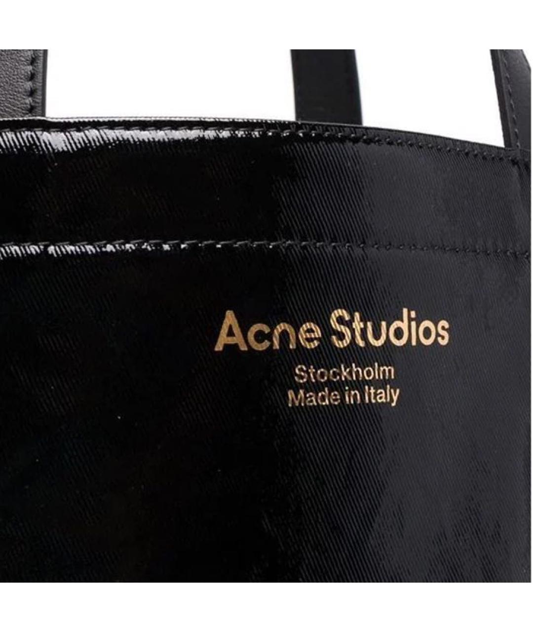 ACNE STUDIOS Черная кожаная сумка с короткими ручками, фото 3