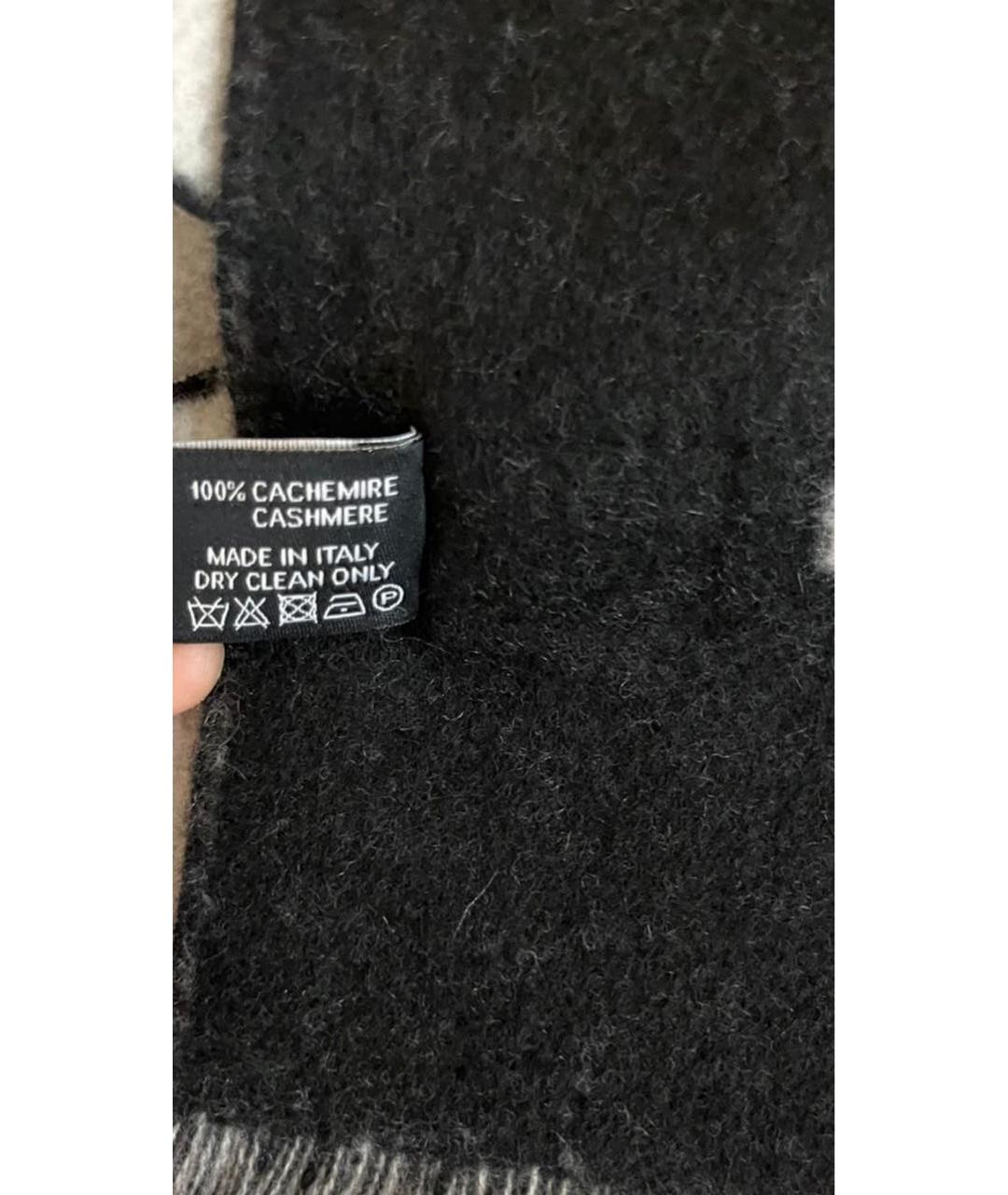 CHANEL Черный кашемировый шарф, фото 3