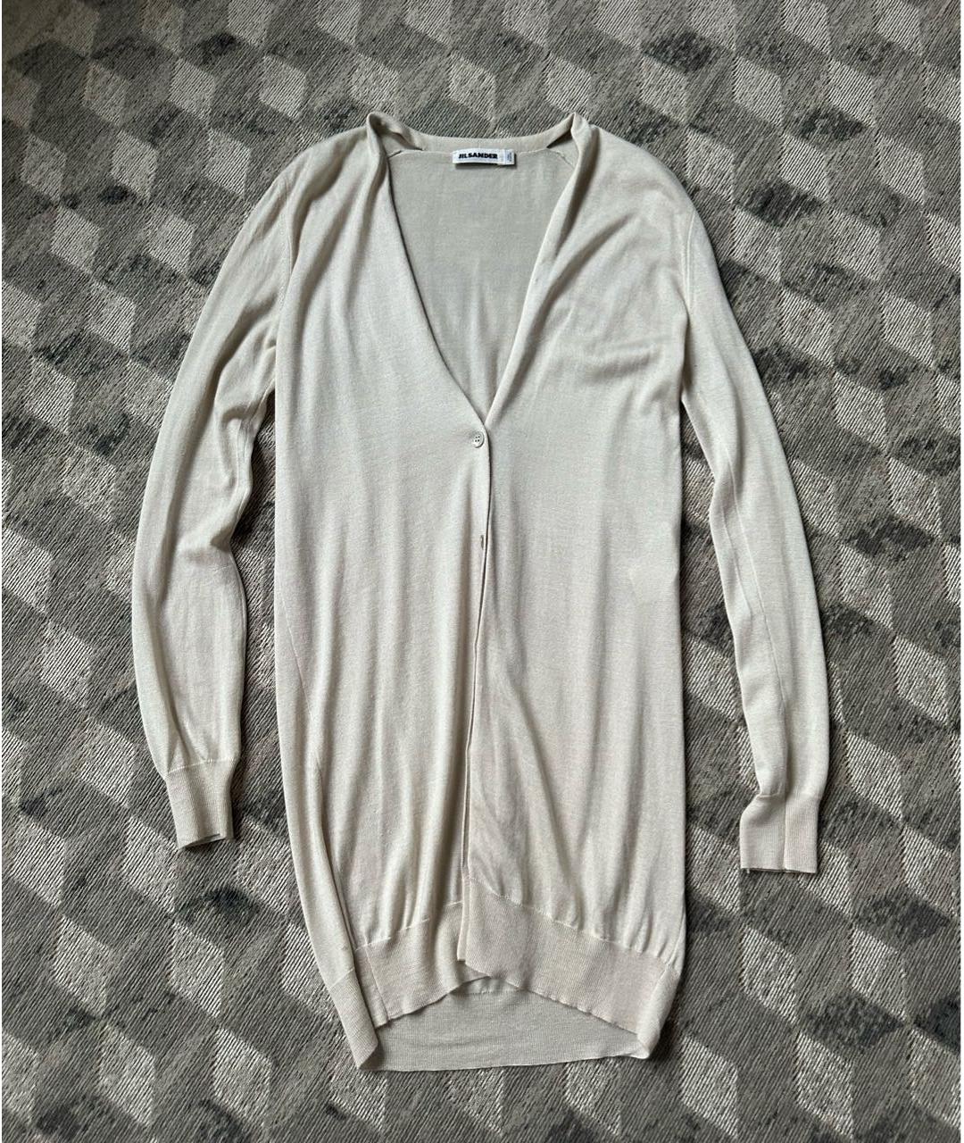 JIL SANDER Бежевый кашемировый кардиган, фото 9