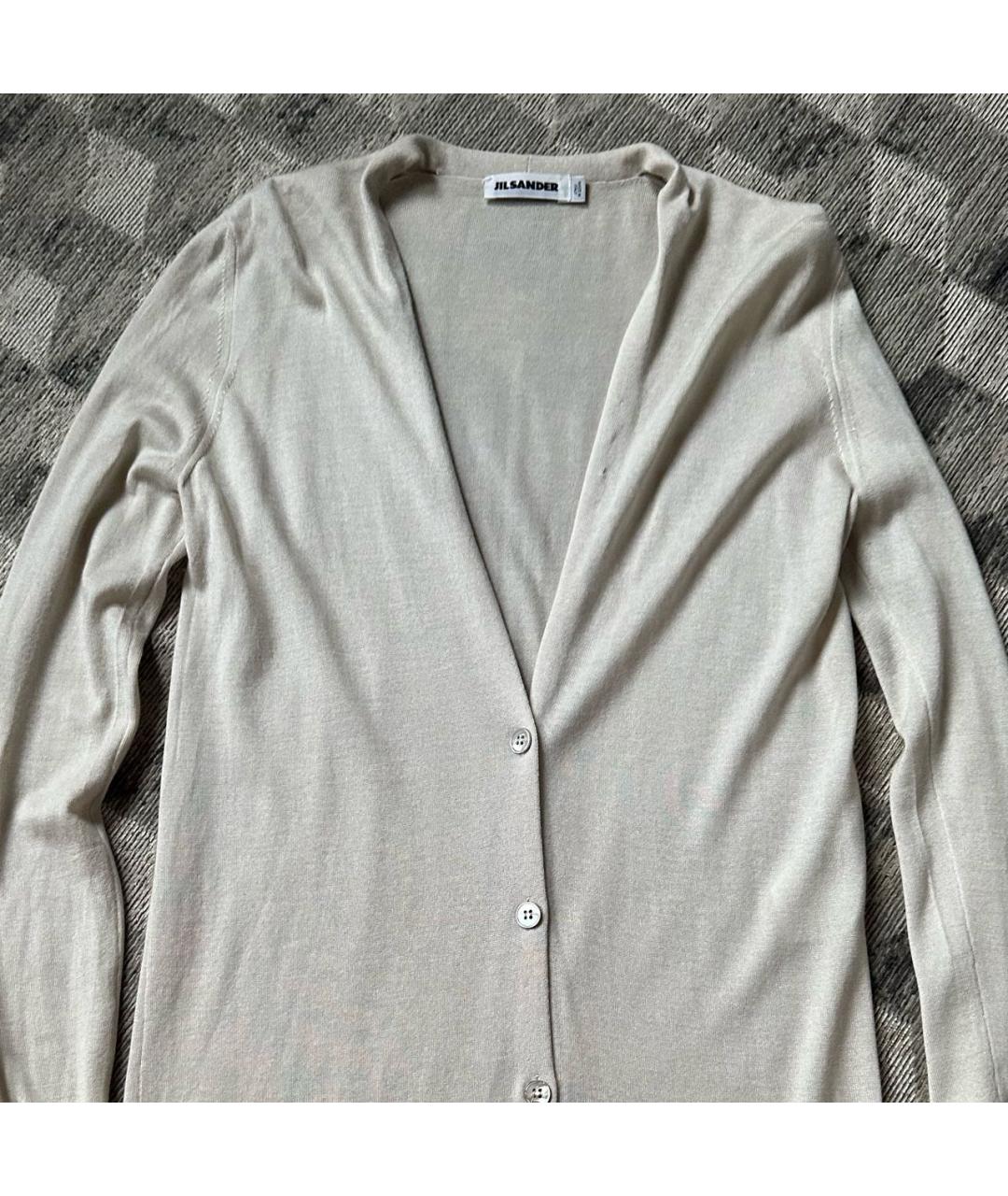JIL SANDER Бежевый кашемировый кардиган, фото 7