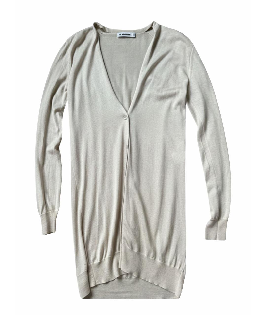 JIL SANDER Бежевый кашемировый кардиган, фото 1