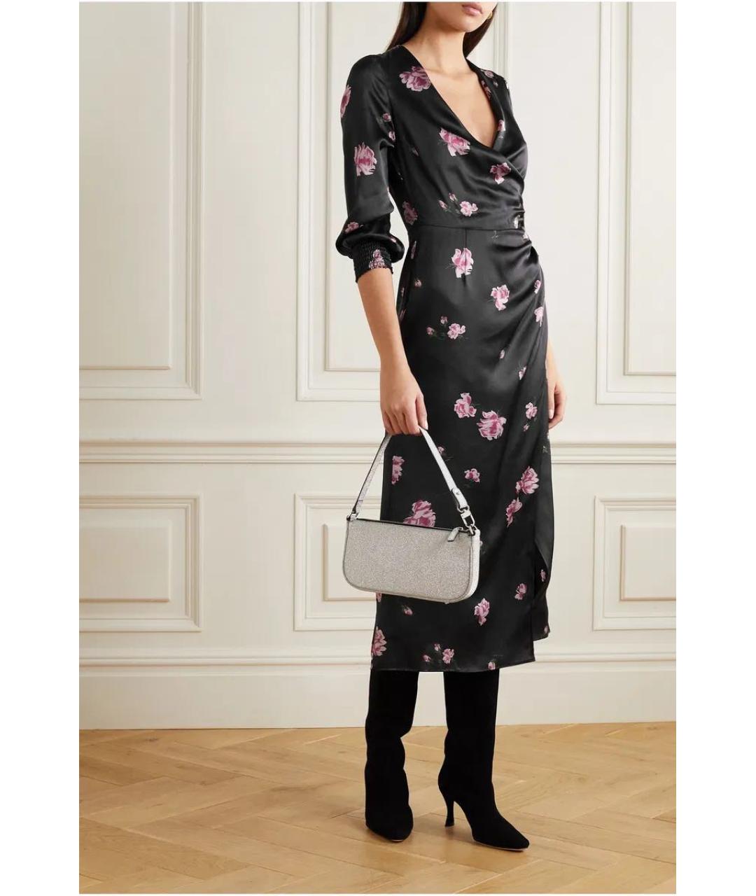 REFORMATION Черное шелковое коктейльное платье, фото 6