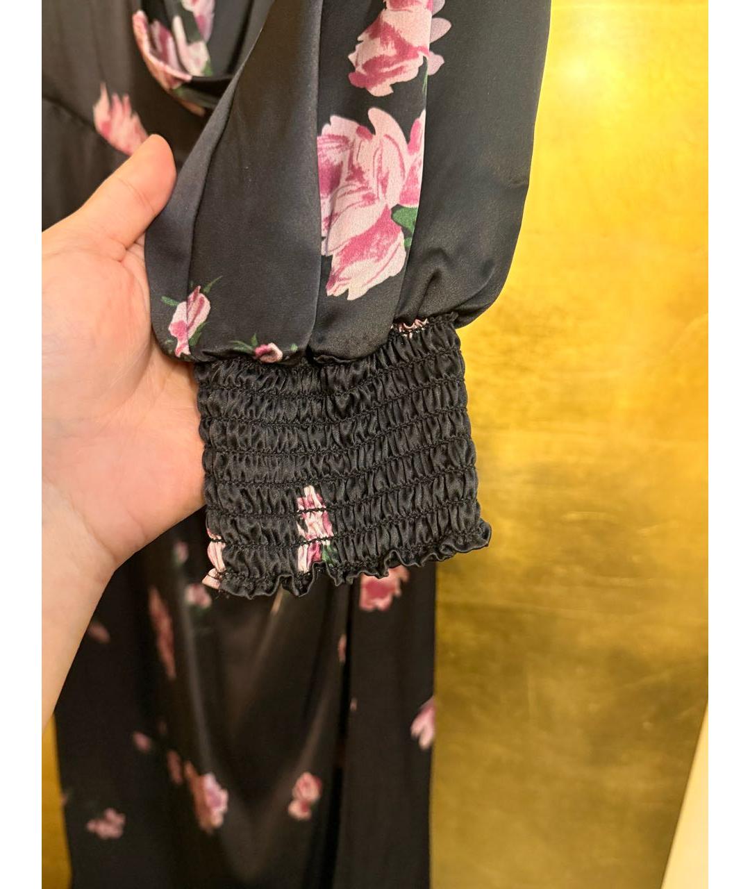 REFORMATION Черное шелковое коктейльное платье, фото 4