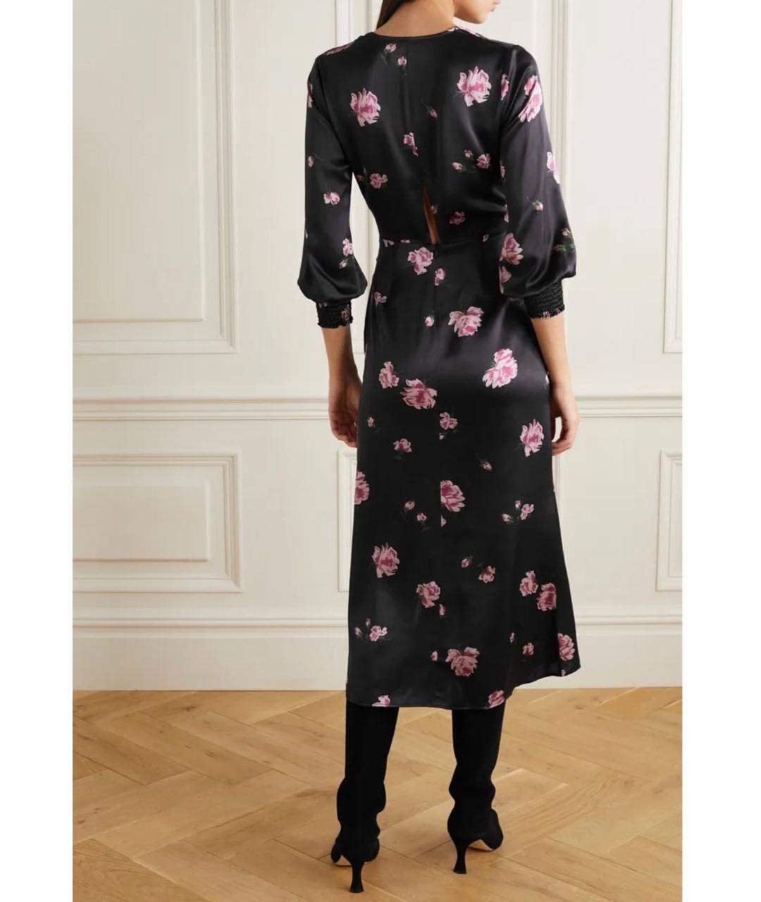 REFORMATION Черное шелковое коктейльное платье, фото 7