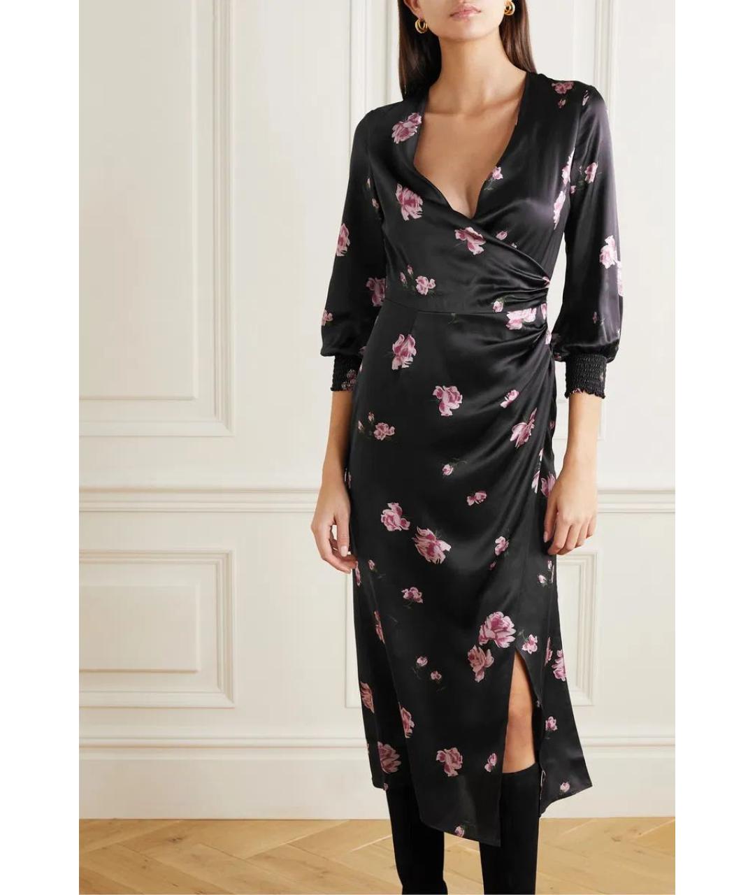 REFORMATION Черное шелковое коктейльное платье, фото 8