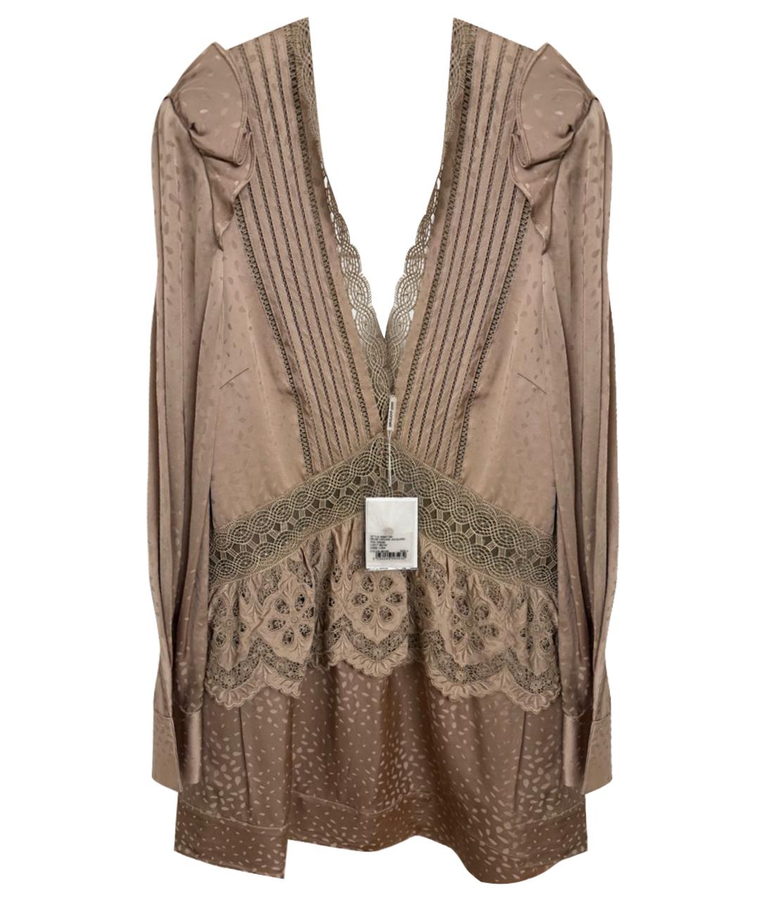 SELF-PORTRAIT Бежевое вискозное повседневное платье, фото 1